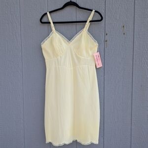 Vintage Shadowline Lingerie Antron III Slip Dress Yellow Size 36